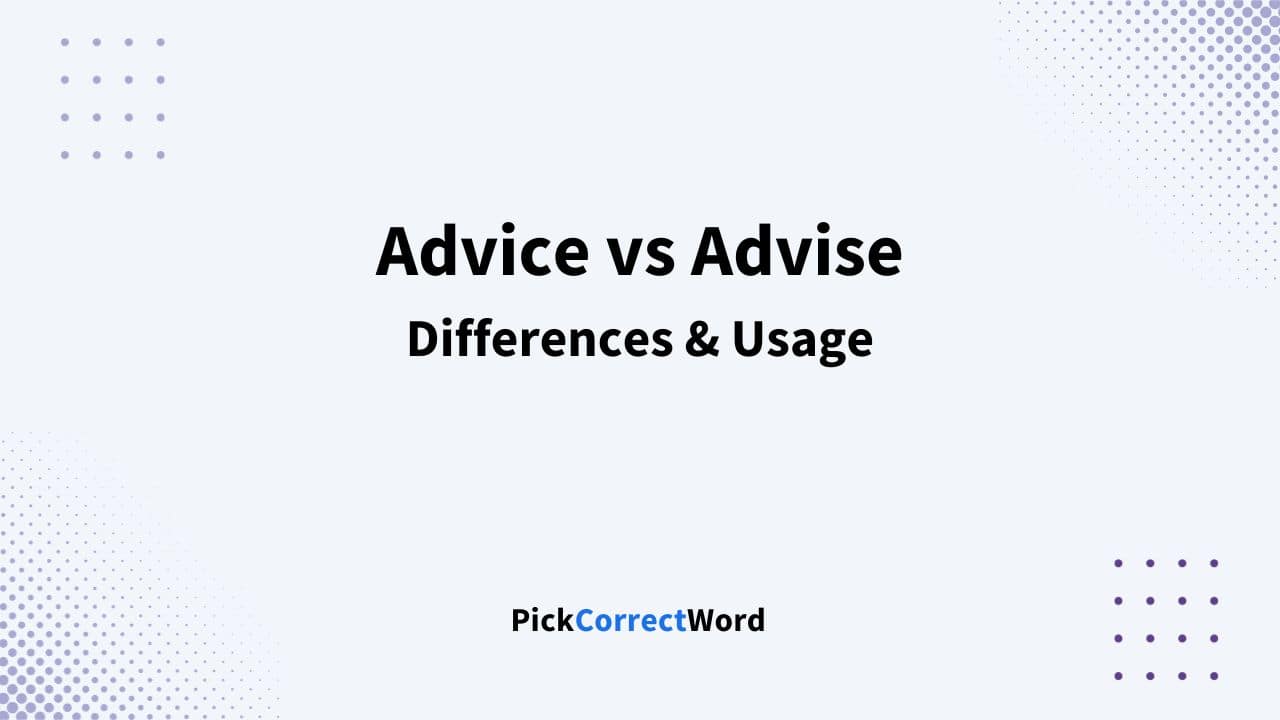 advice vs. advise