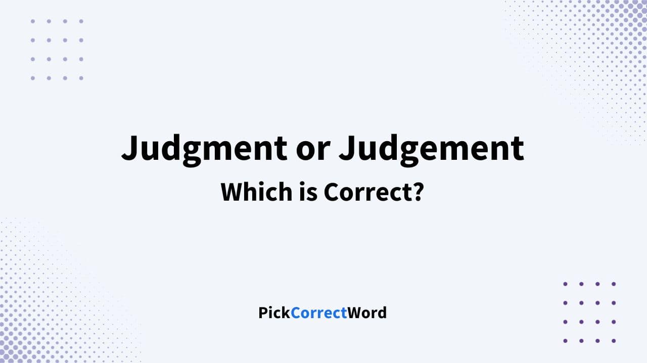 judgment or judgement