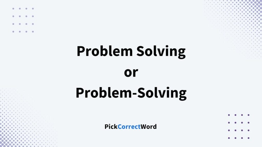 hyphen in problem solving