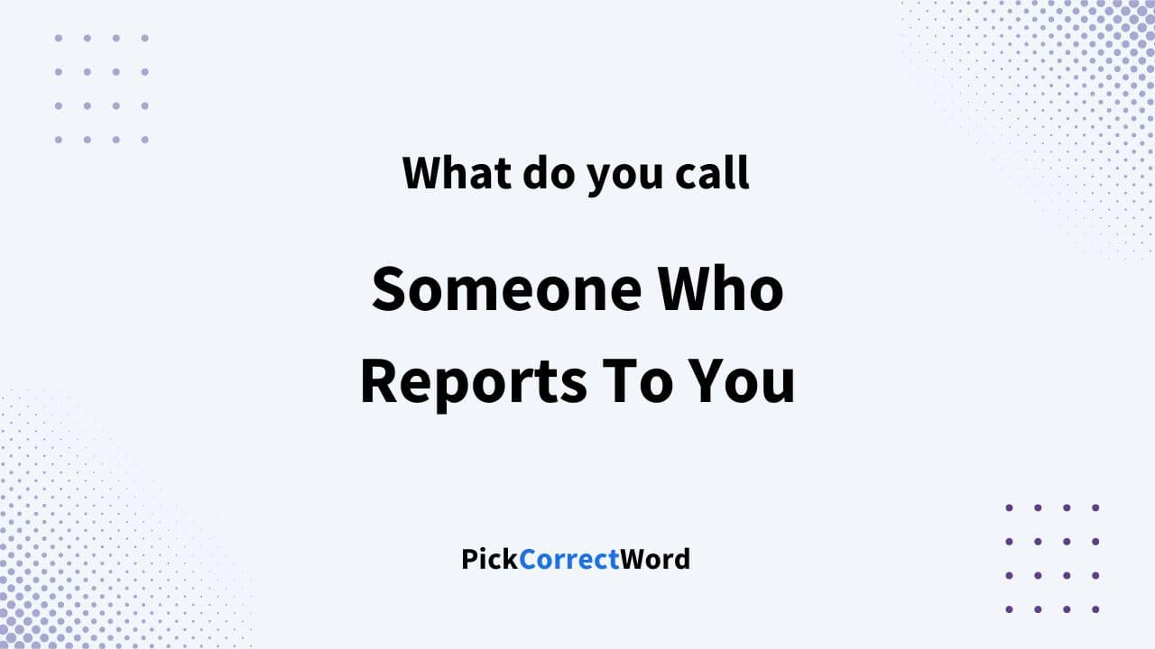 someone who reports to you