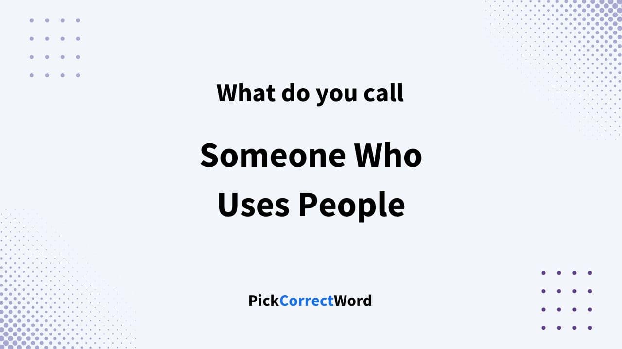 someone who uses people