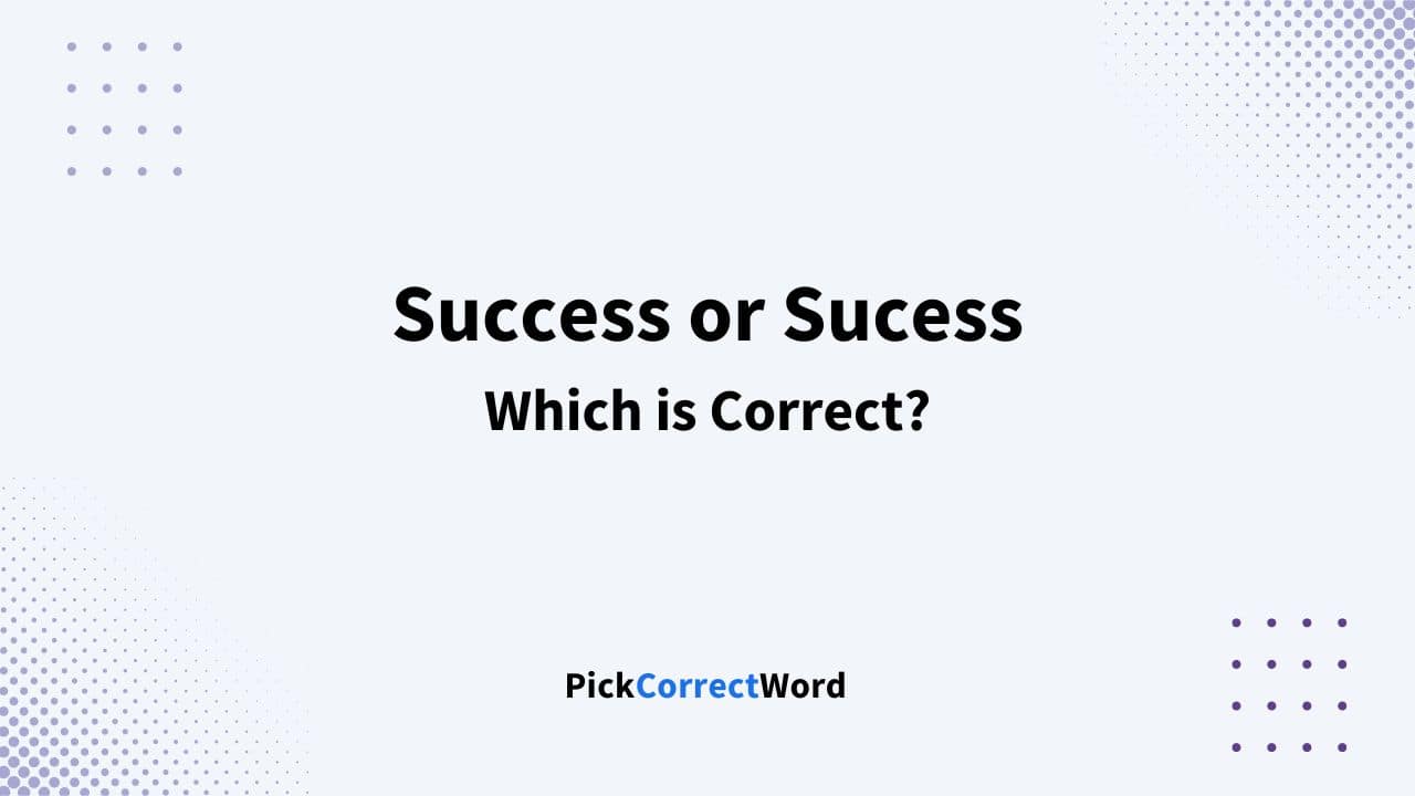 success or sucess